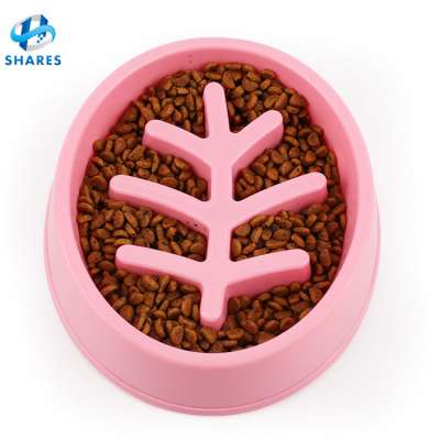 High Quality Leaf Shape Pet Food Bowl Slow Feed Interactive Slow Down Eating Dog Pet Feeder Dog Food Bowl Plastic Pet Bowl