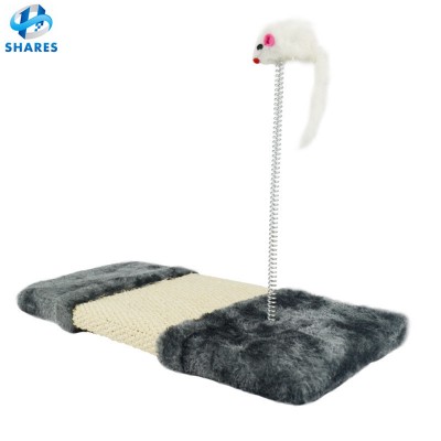 Factory Wholesale Cat Scratcher , Sisal Cat tree with cute mouse for cat to play,cat toy